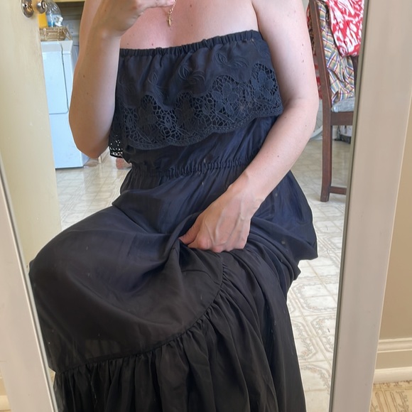 Diane von Furstenberg Strapless Lace Trim Swim Cover Maxi Dress - Picture 2 of 7